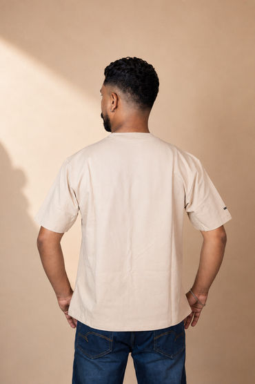 Solid Beige Colour Oversized T-Shirt