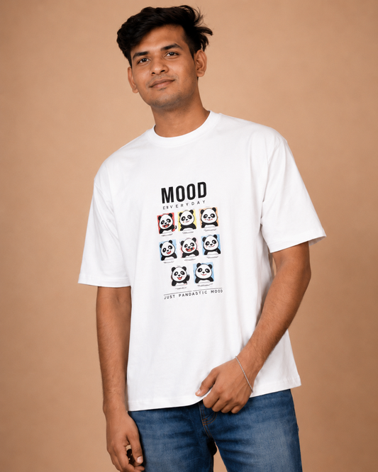 Panda Mood Printed Oversized T-Shirt