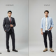 Corporate vs startup job interview attire in India showing formal business suit and smart casual startup outfit.