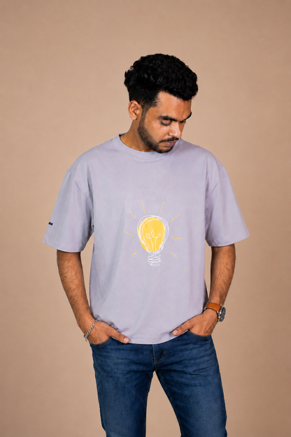 Big Idea Lavender Printed Oversized T-shirt