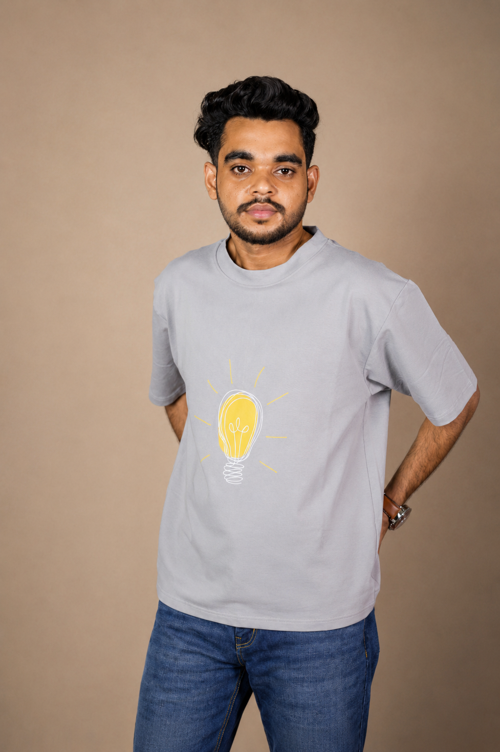 Big Idea Lavender Printed Oversized T-shirt