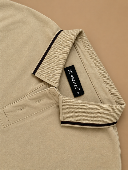 Beige Technical Polo T-Shirt