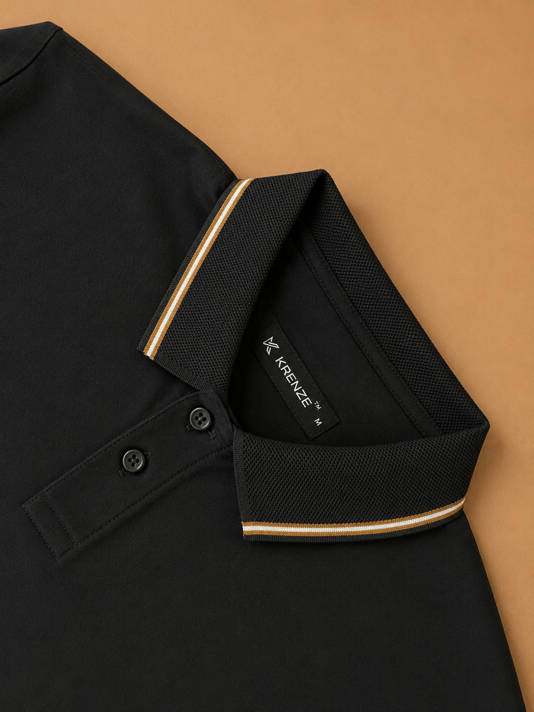 Solid Black Technical Polo T-Shirt