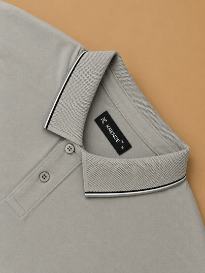 Silver Grey Technical Polo T-Shirt