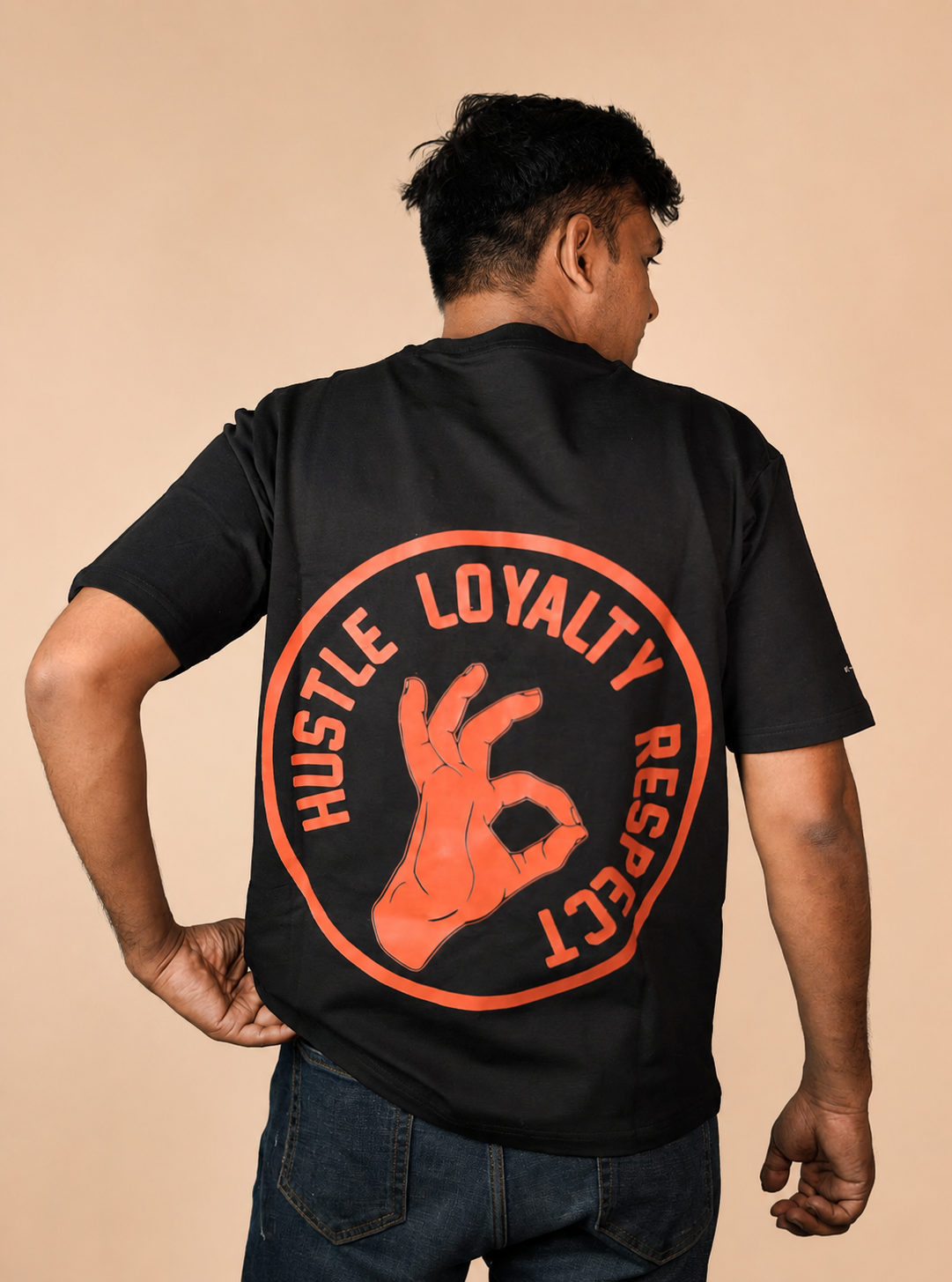 Hustle Loyalty Printed Oversized T-Shirt