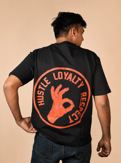 Hustle Loyalty Printed Oversized T-Shirt