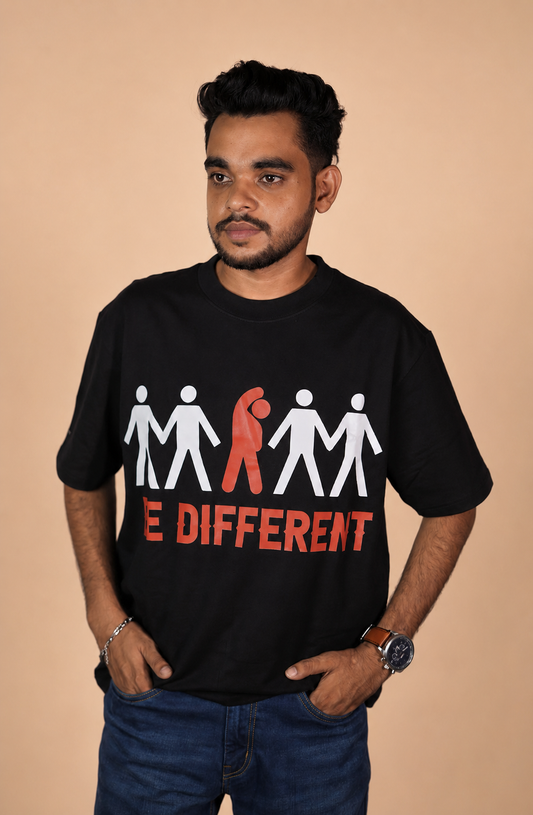 Be Different Printed Oversized T-Shirt