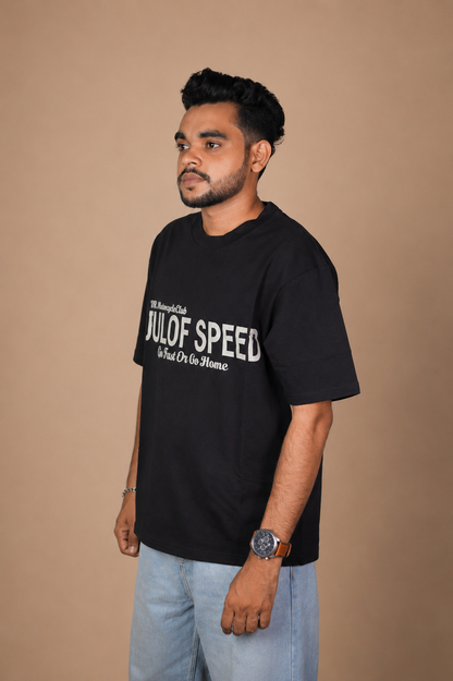 Cafe Racer Black Printed T-Shirt
