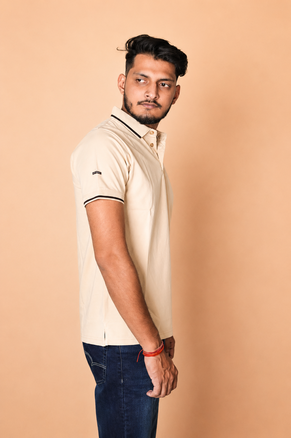Beige Technical Polo T-Shirt