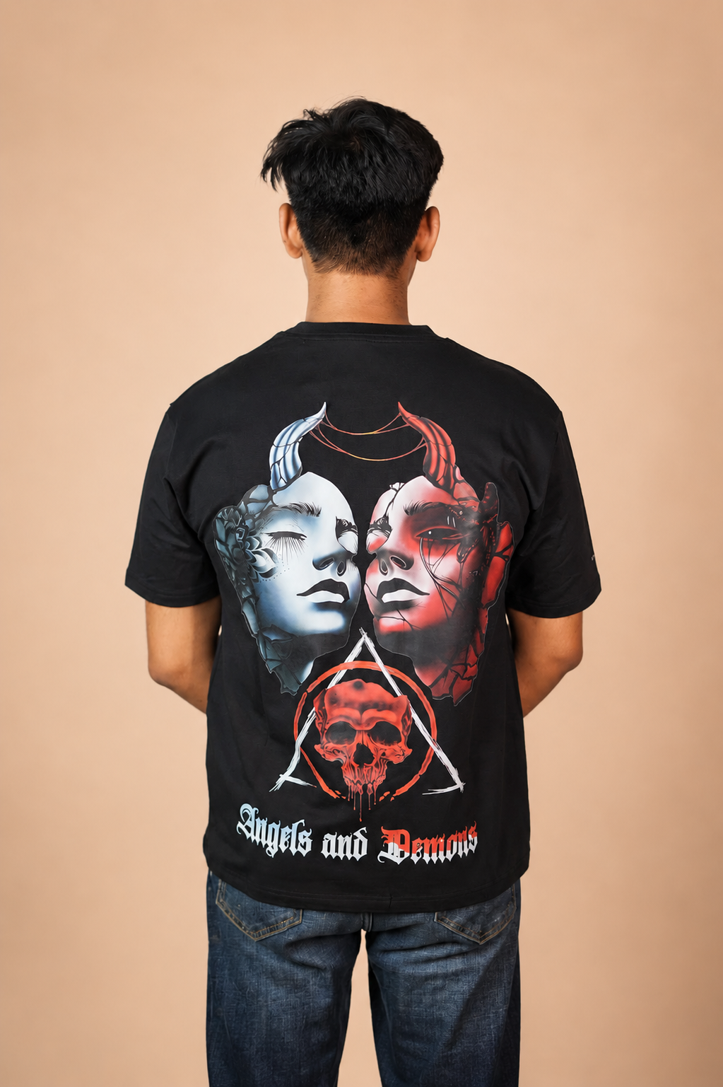 Angels and Demons Printed Oversized T-Shirt