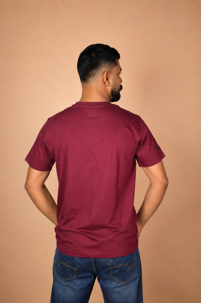 Solid Burgundy T-Shirt 100% Cotton
