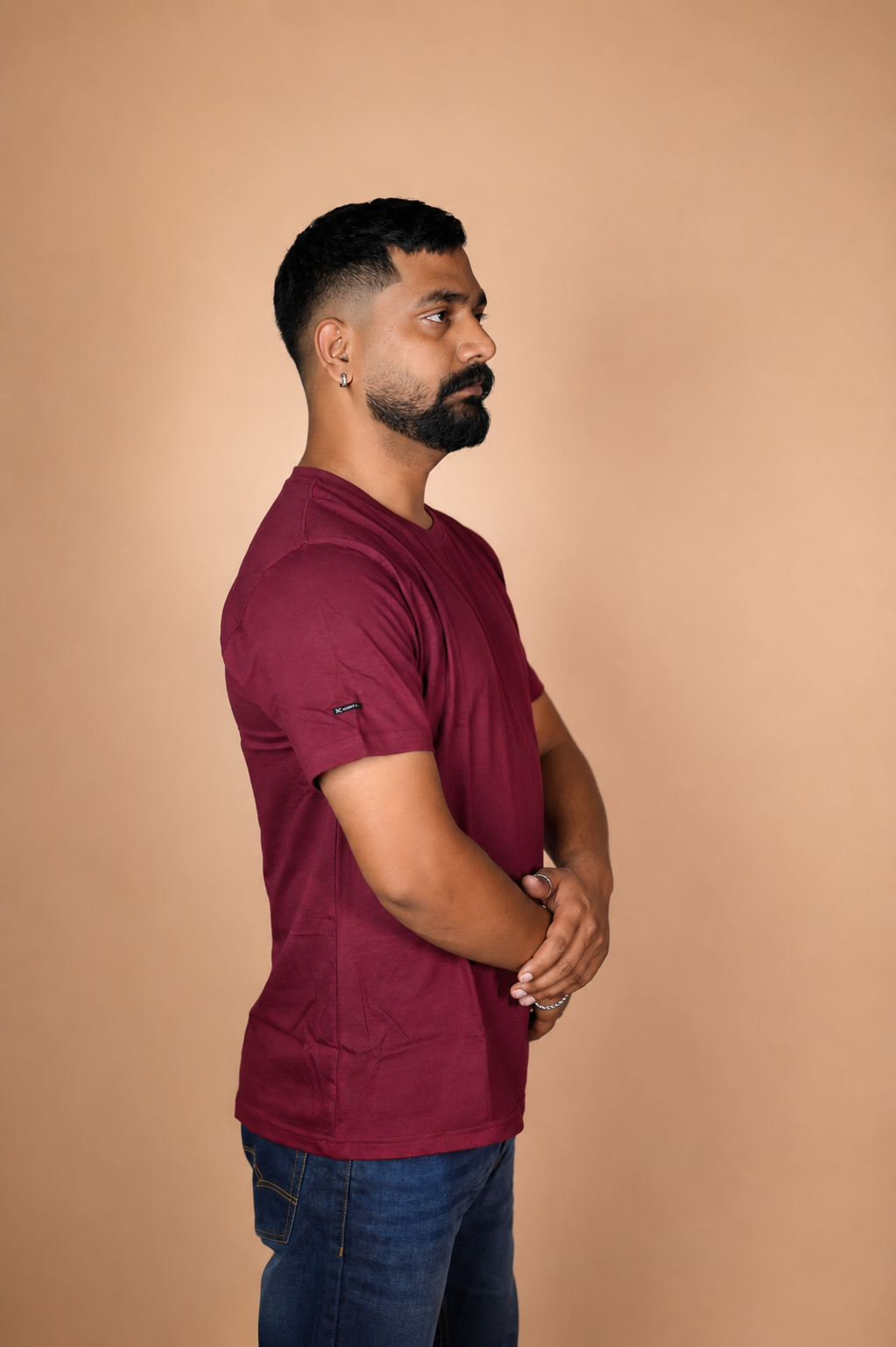 Solid Burgundy T-Shirt 100% Cotton