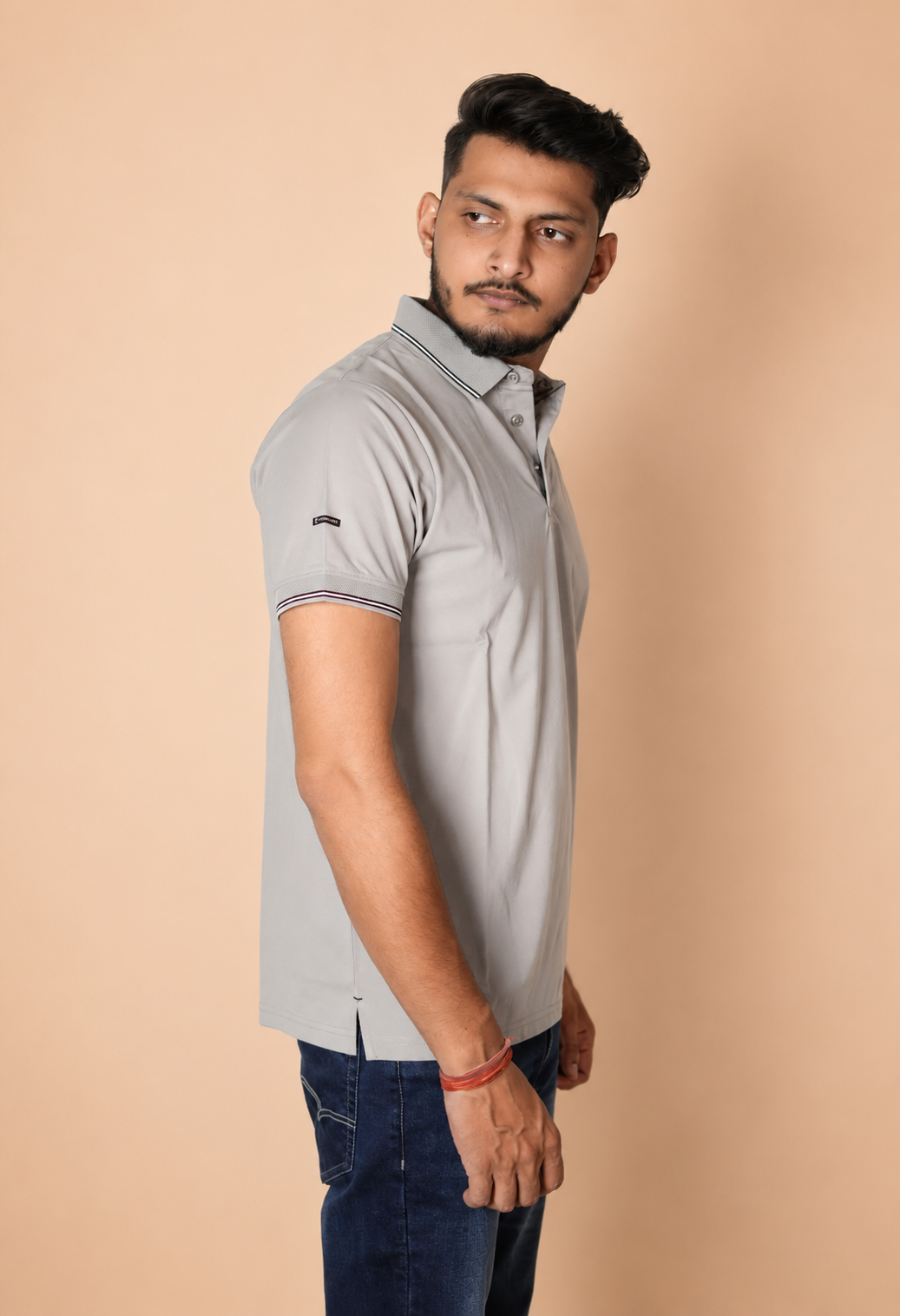Silver Grey Technical Polo T-Shirt