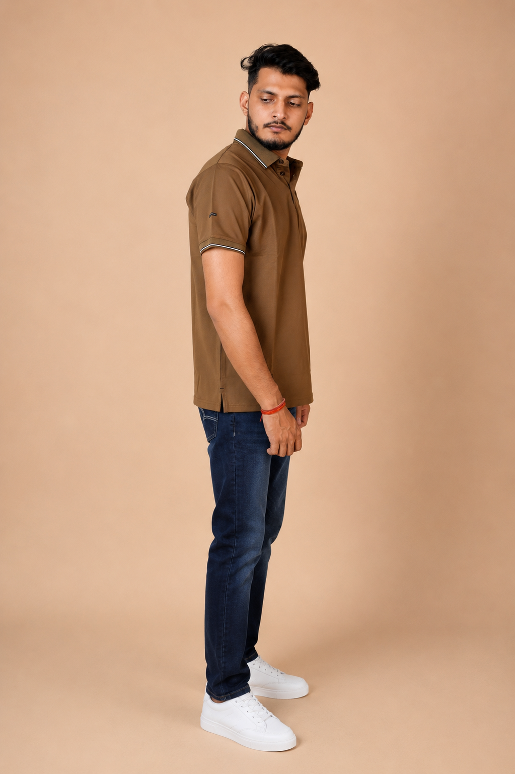Mud Brown Technical Polo T-Shirt