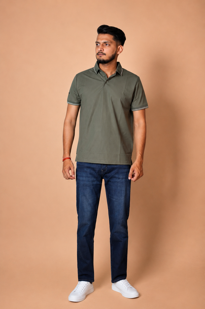 Algae Green Technical Polo T-Shirt