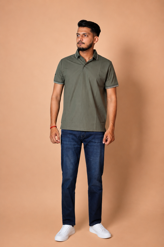 Algae Green Technical Polo T-Shirt