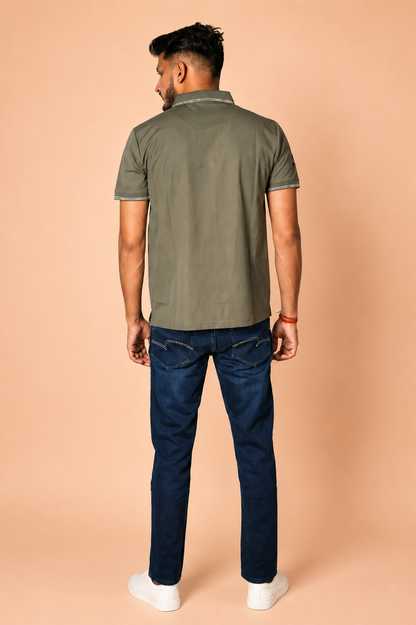 Algae Green Technical Polo T-Shirt