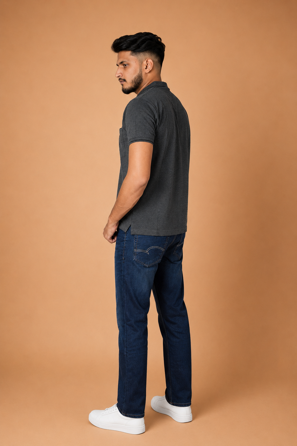 Charcoal Colour 100% Cotton Polo T-Shirt