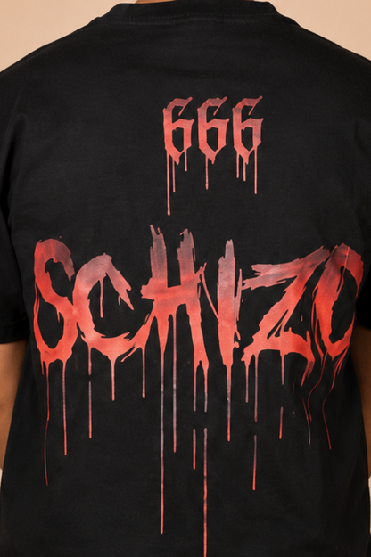 Schizo 666 Printed Oversized T-Shirt
