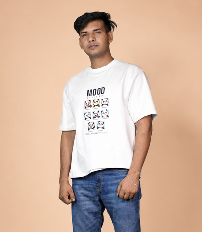 Panda Mood Printed Oversized T-Shirt