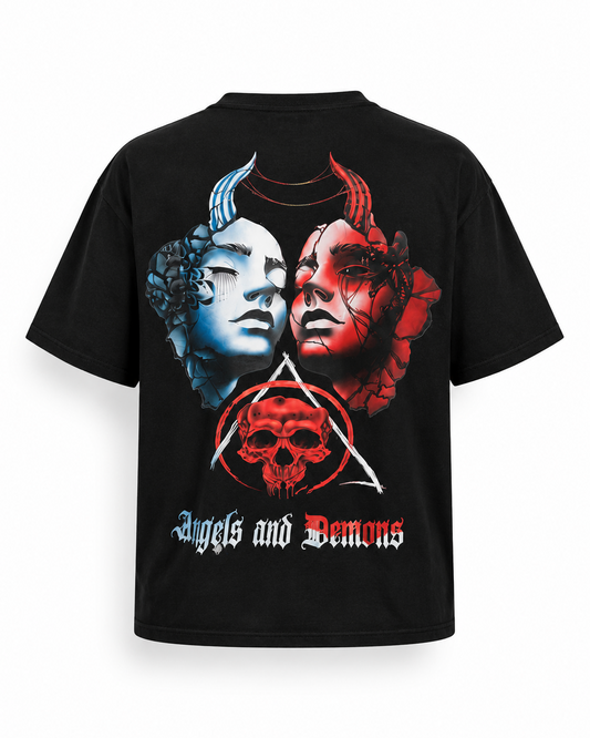 Angels and Demons Printed Oversized T-Shirt