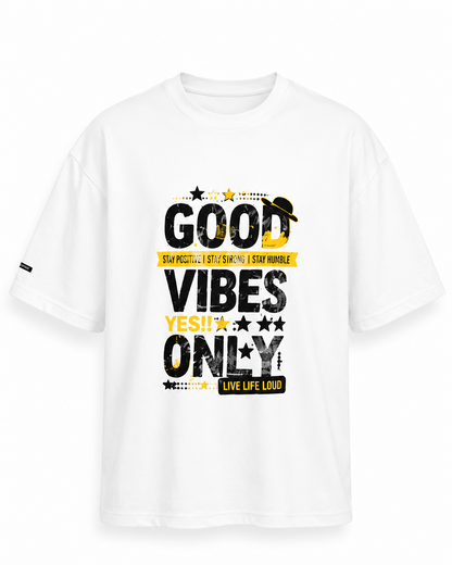 Good Vibes Only Printed Oversized T-Shirt