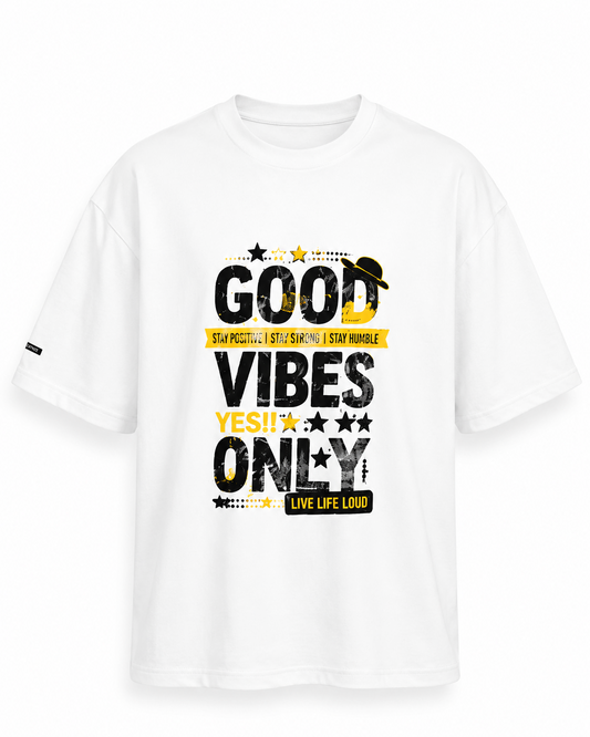 Good Vibes Only Printed Oversized T-Shirt