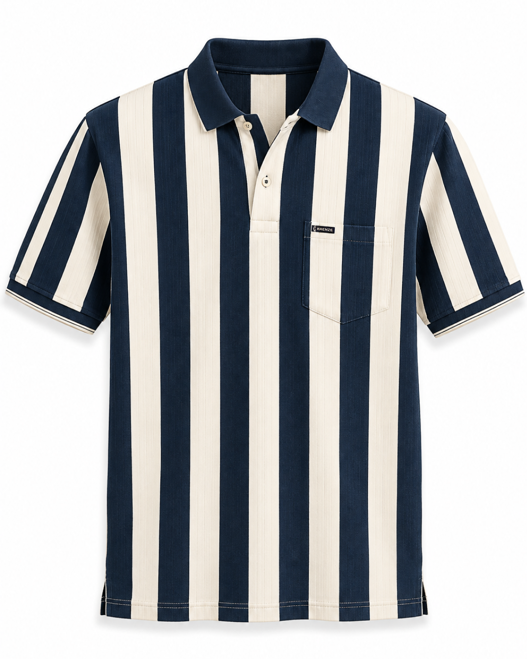 Black & White Vertical Polo T-Shirt