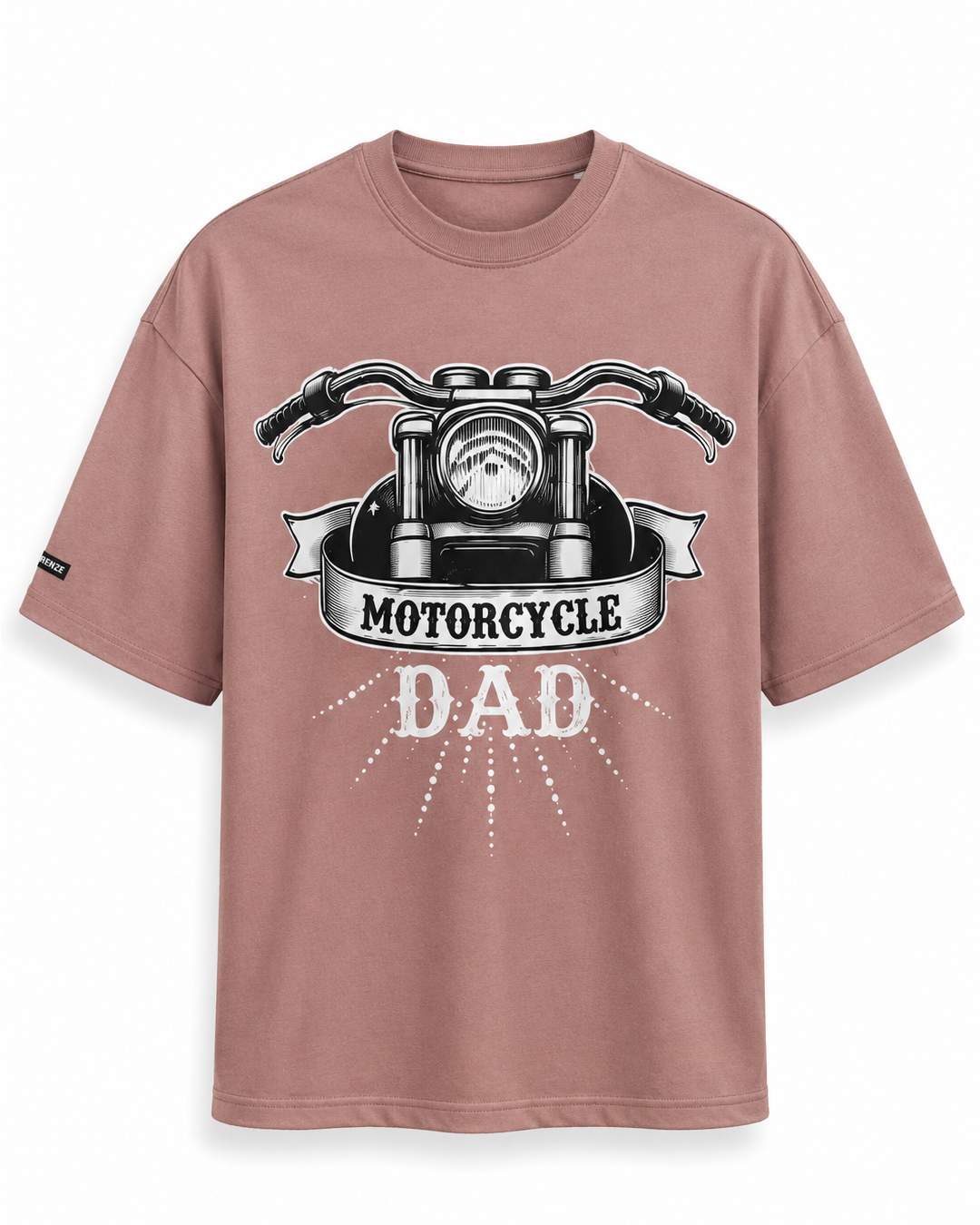 Motorcycle Dad Brown Printed Oversized T-Shirt