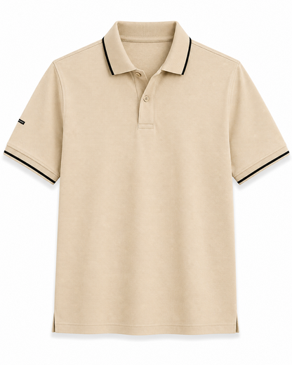 Beige Technical Polo T-Shirt