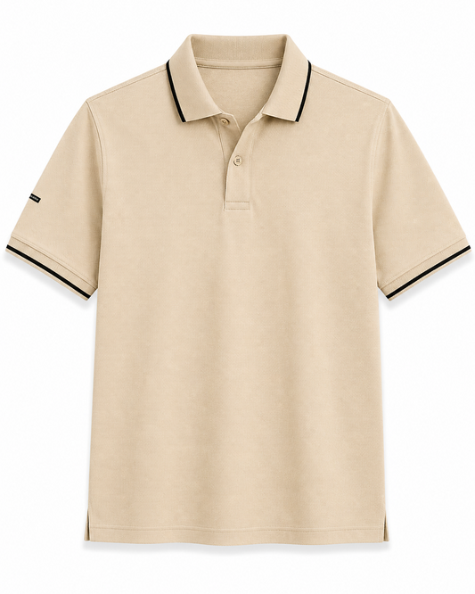 Beige Technical Polo T-Shirt