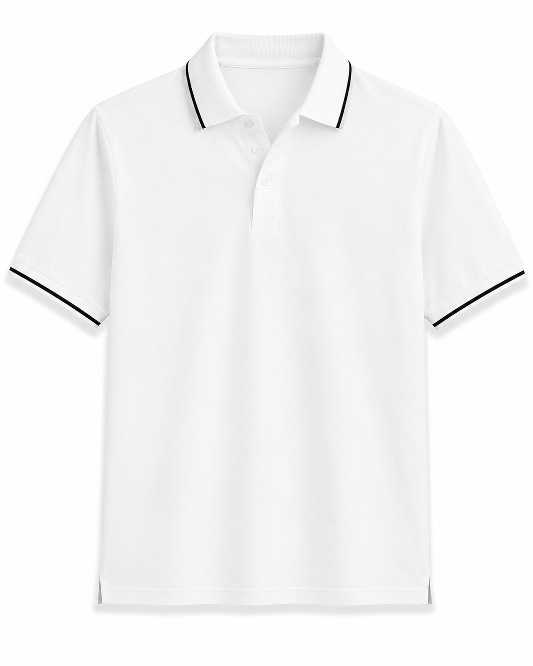 Solid White Technical Polo T-Shirt