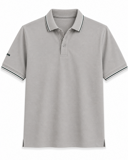 Silver Grey Technical Polo T-Shirt