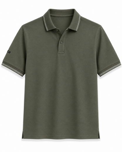 Algae Green Technical Polo T-Shirt