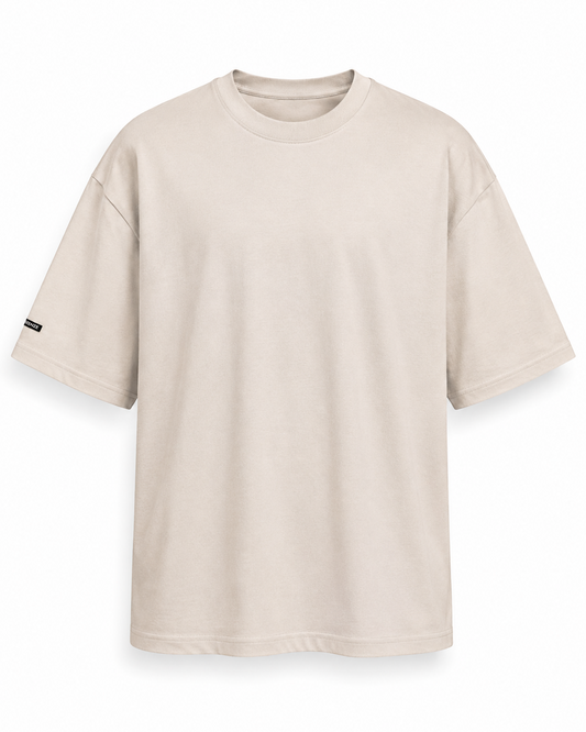 Solid Beige Colour Oversized T-Shirt