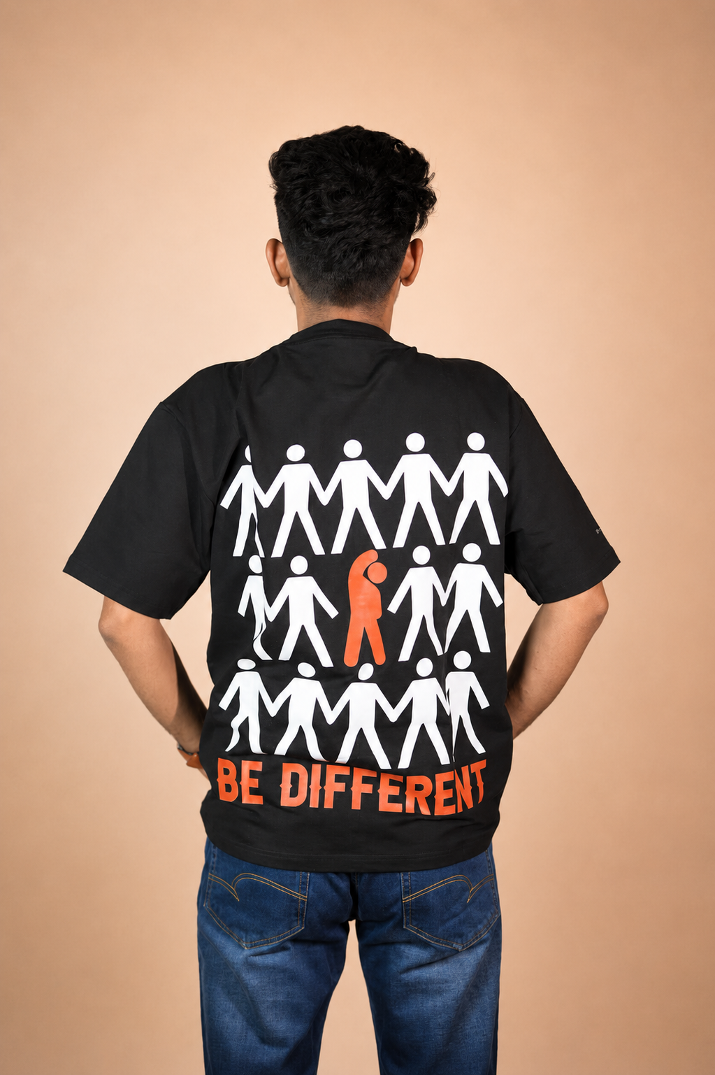 Be Different Printed Oversized T-Shirt