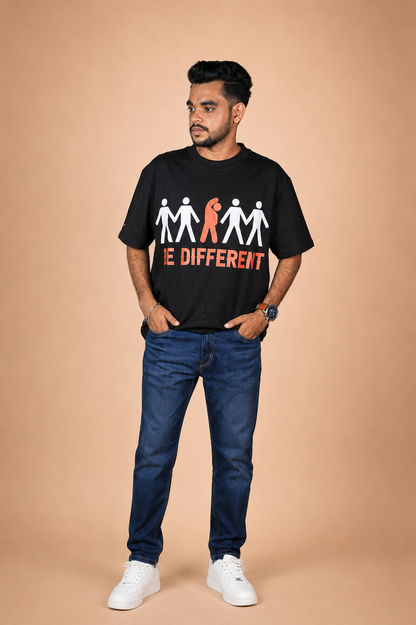 Be Different Printed Oversized T-Shirt