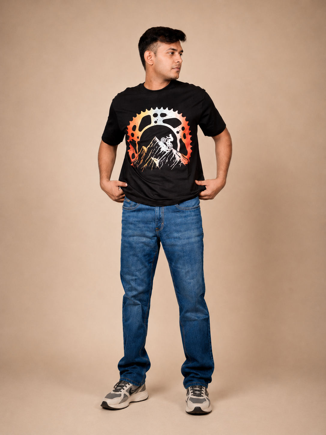 Gear with Bike Visual Printed T-Shirt product photo 2