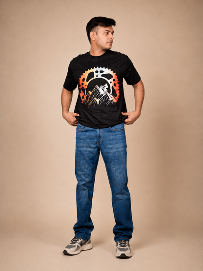 Gear with Bike Visual Printed T-Shirt product photo 2