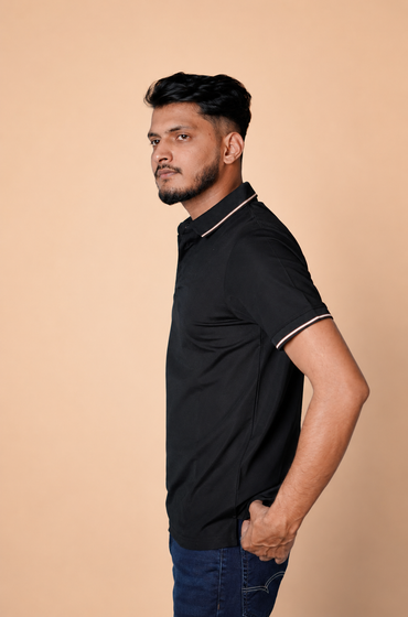 Dark Black Polo T-Shirt product photo 2