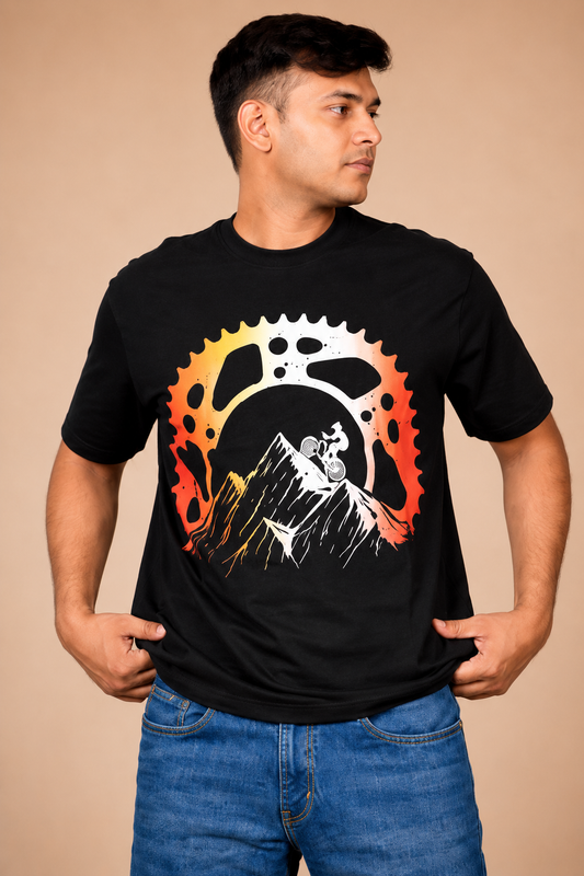 Gear with Bike Visual Printed T-Shirt product photo 3