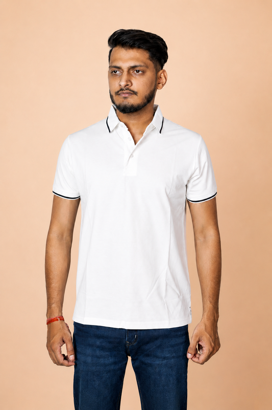 White Plain Polo T-Shirt product photo 1