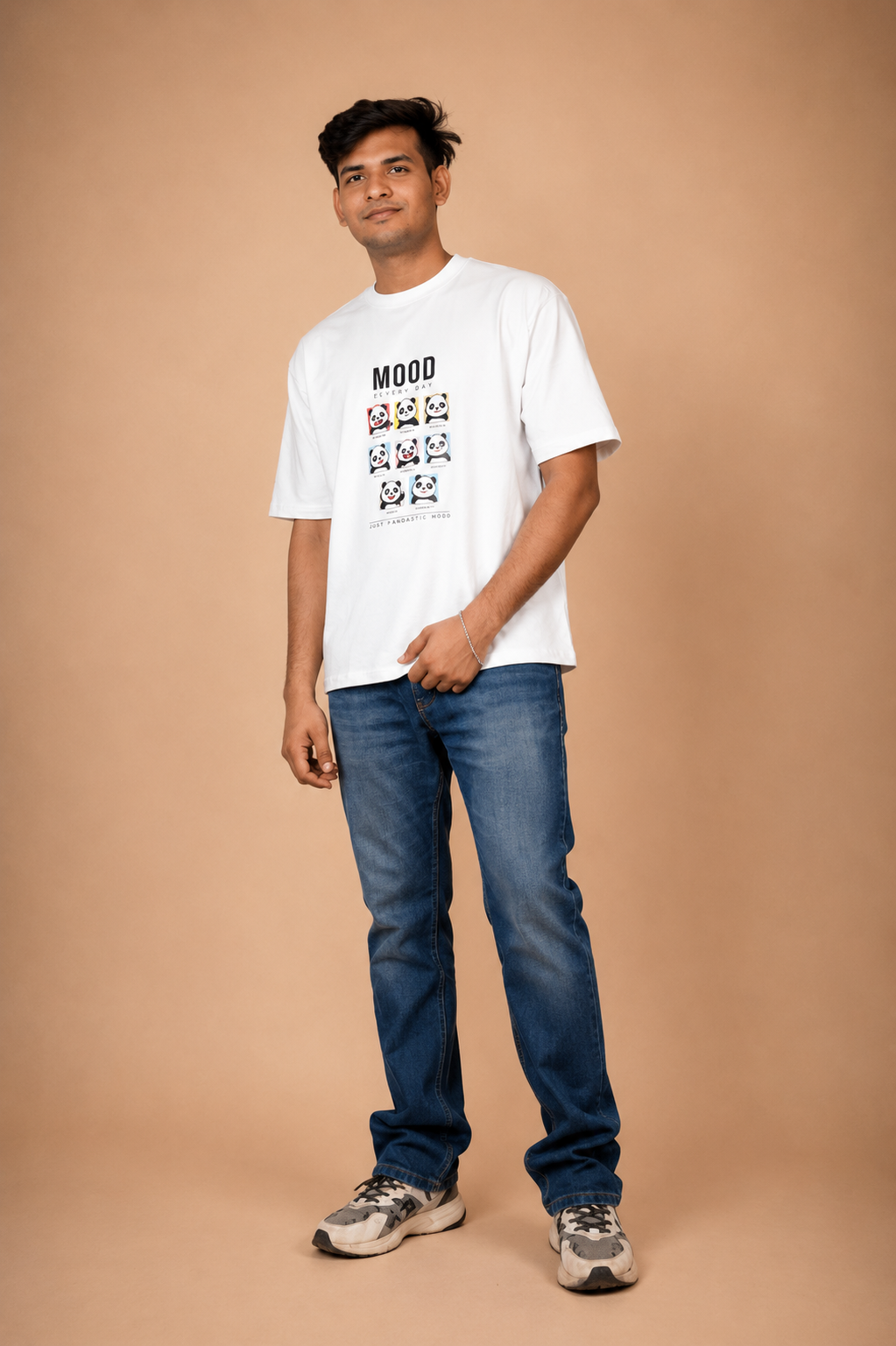 Panda Mood Printed Oversized T-Shirt
