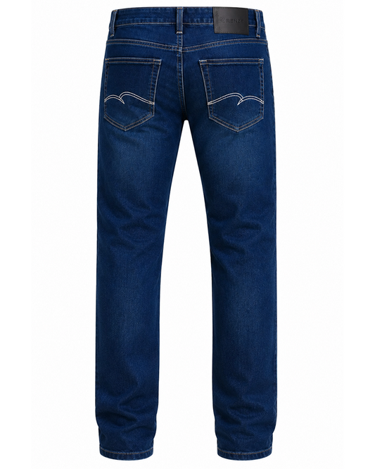 Dark Blue Jeans With White thread