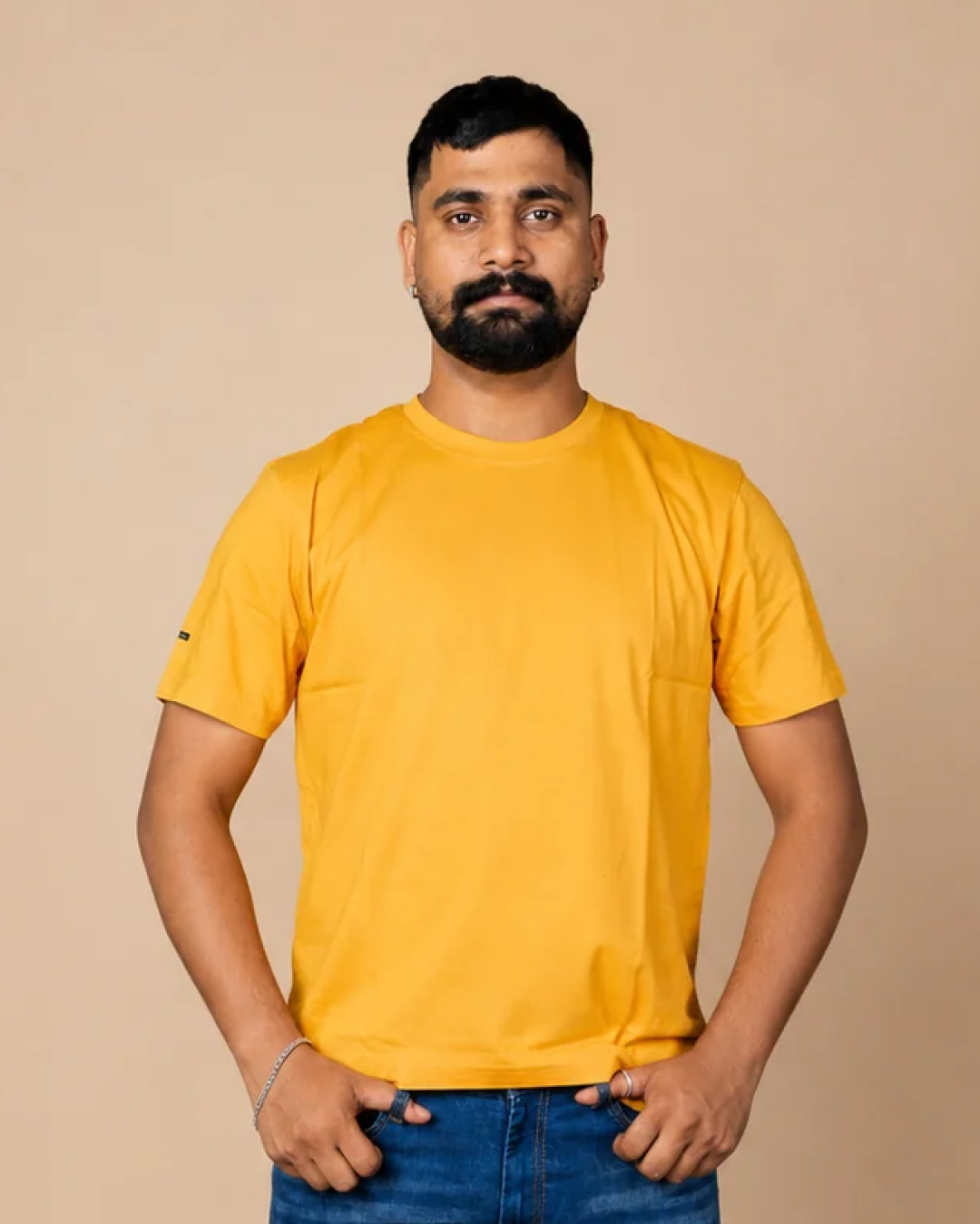 Solid Yellow T-Shirt 100% Cotton