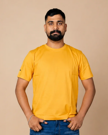 Solid Yellow T-Shirt 100% Cotton